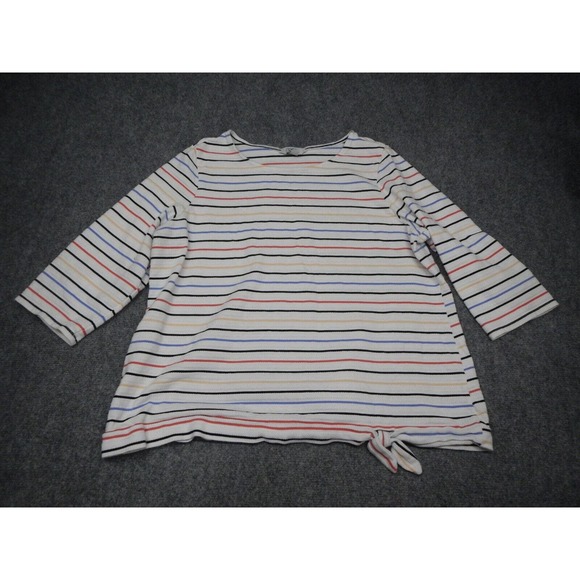 Croft & Barrow Blouse Women's Plus Size XXL Multi Color Striped Long Sleeve - Picture 1 of 7